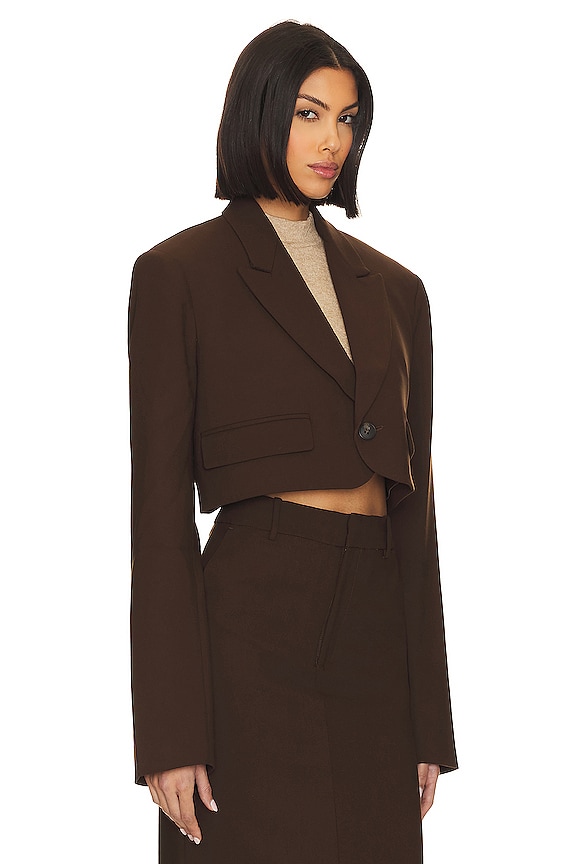 view 2 of 4 VESTE CROPPED in Ganache Brown