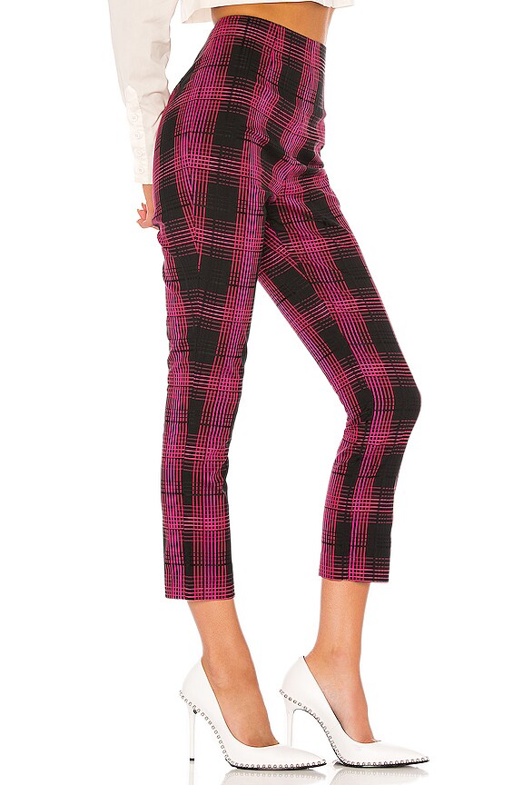 view 2 of 4 Zane High Waist Pant in Black & Pink Plaid