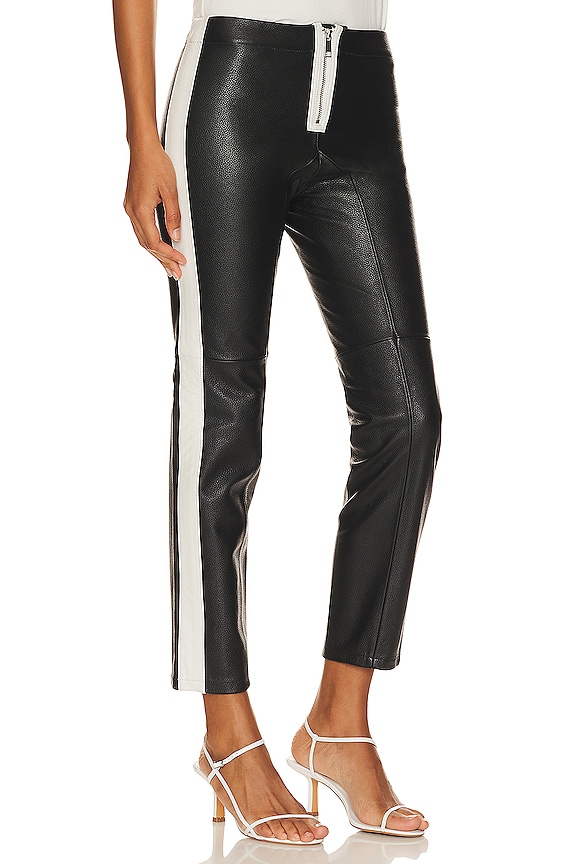 view 2 of 4 The Leather Moto Pant in Black & White