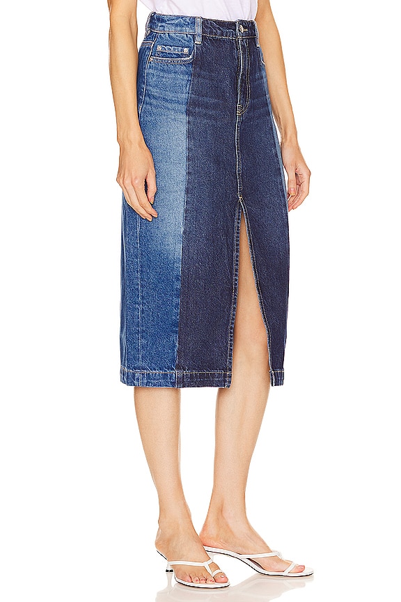 view 2 of 4 Robin Seamed Tonal Midi Skirt in Tonal Slide