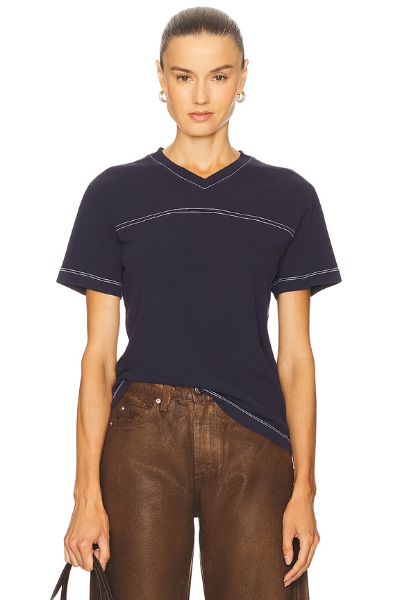 view 1 of 4 Football Tee in Navy & White