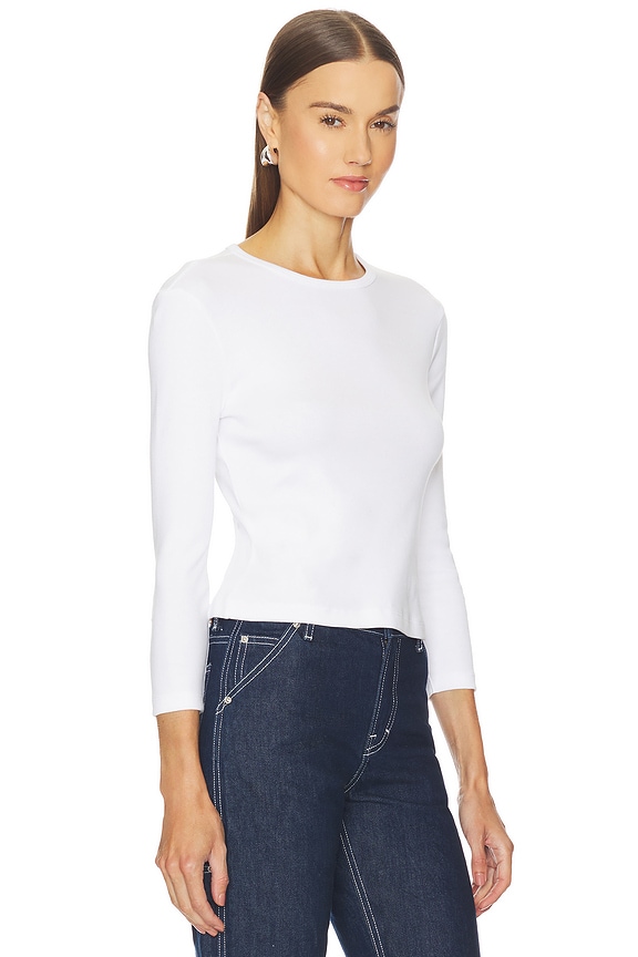 view 2 of 5 3/4 Sleeve Tee in White