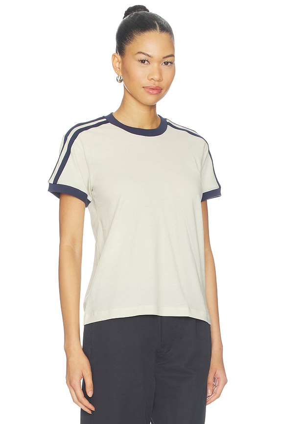 view 2 of 6 Ringer Tee in Bone & Navy