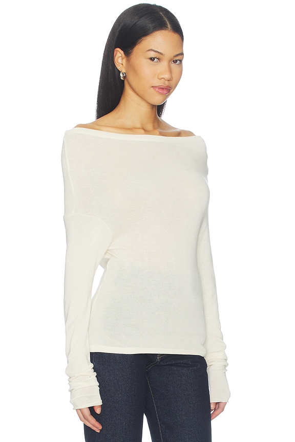 view 2 of 6 Off Shoulder Long Sleeve Tee in Cream