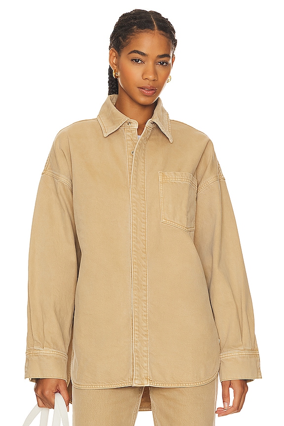 view 2 of 5 Valeria Oversized Shirt in Sandstone