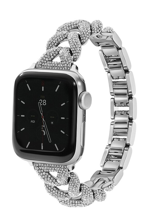 view 2 of 3 PAVE HERRINGBONE 밴드 in Silver