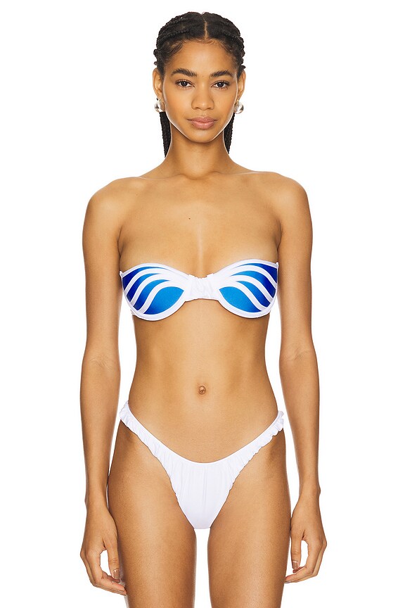 view 2 of 5 ТОП БИКИНИ ALLURE AQUA in White & Blue