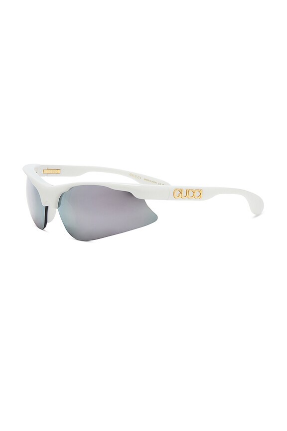 view 2 of 3 Geometrical Sunglasses in White & Silver