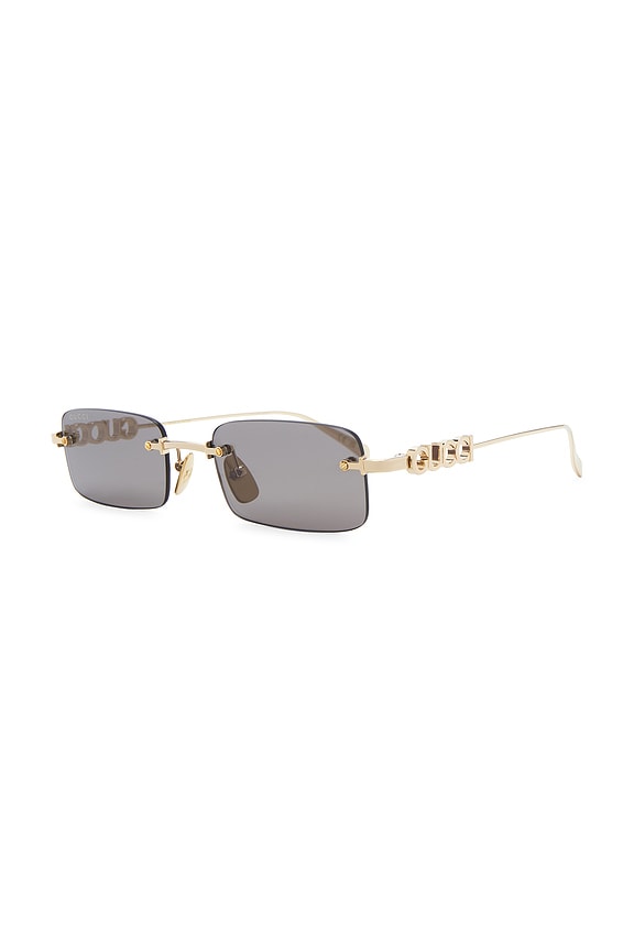 view 2 of 3 Rectangular Sunglasses in Shiny Endura Gold