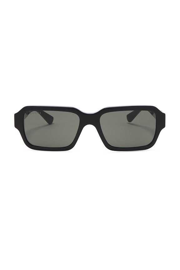 view 1 of 3 Rectangle Sunglasses In Shiny Black in Shiny Black