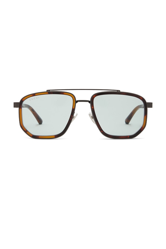 view 1 of 3 Noble Tip Rectangular Sunglasses in Ruthenium, Havana, & Blue