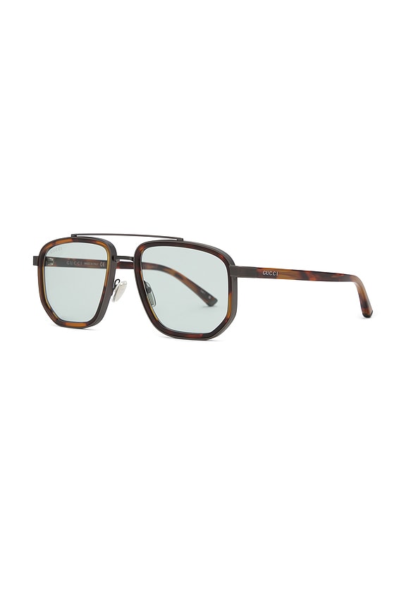 view 2 of 3 Noble Tip Rectangular Sunglasses in Ruthenium, Havana, & Blue