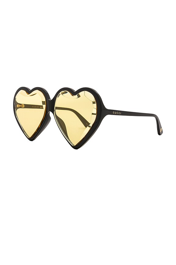 view 2 of 3 Heart Frame Acetate in Shiny Black & Yellow