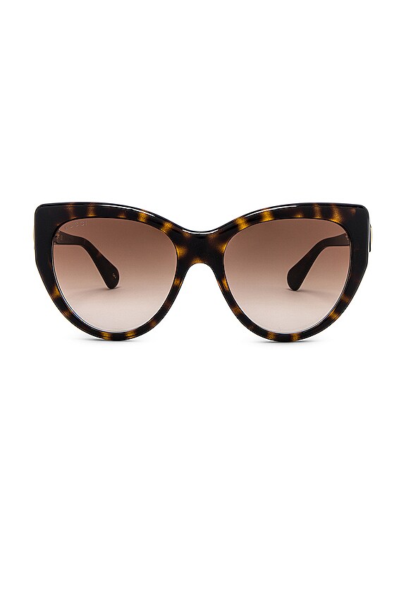 view 1 of 3 Oversize Cat Eye Fork in Shiny Dark Havana & Brown Gradient