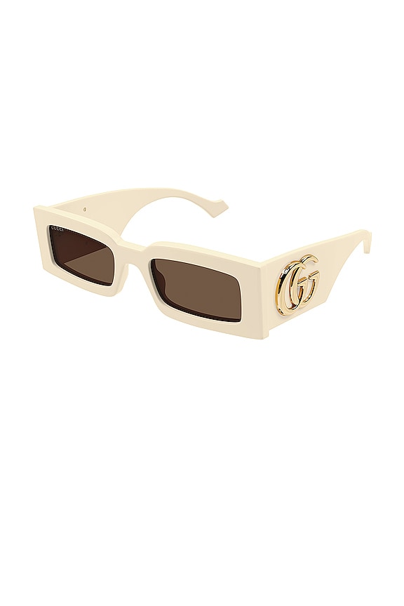 view 2 of 3 GAFAS DE SOL RECTANGULARES DE ACETATO in Shiny Solid Ivory