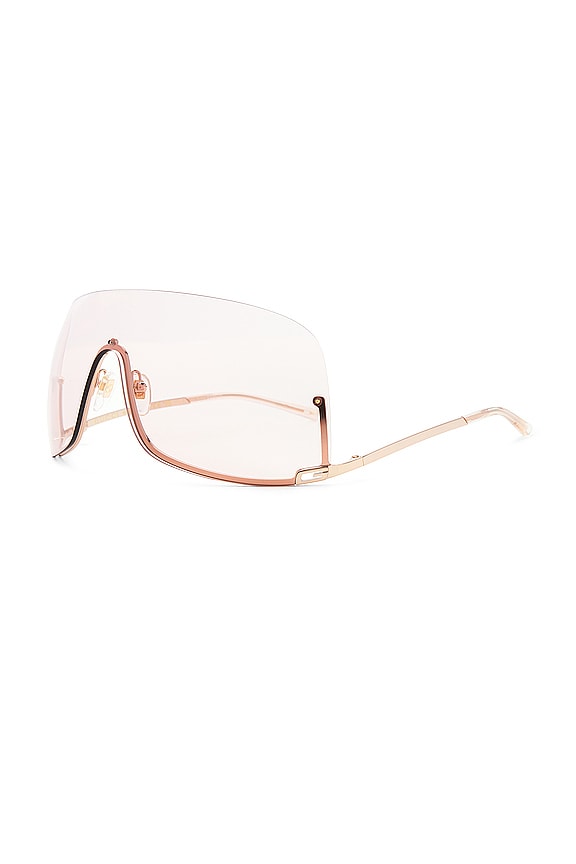 view 2 of 3 Wrap Mask Sunglasses in Rose Gold
