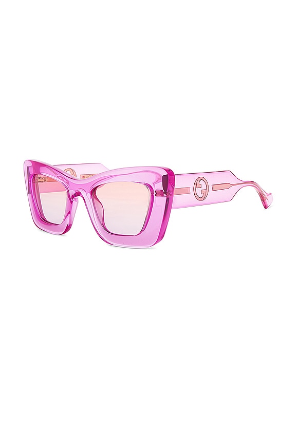 view 2 of 3 La Piscine Cat Eye Sunglasses in Magenta