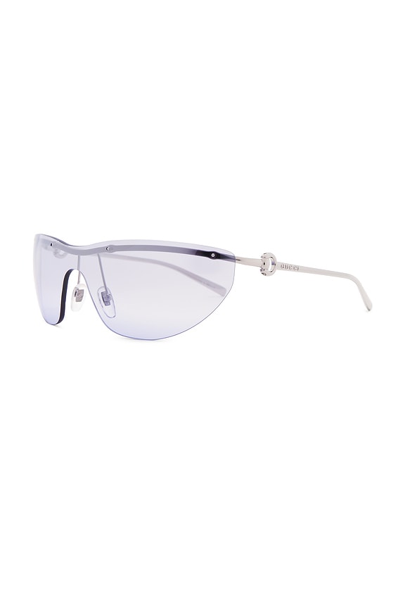 view 2 of 3 Horsebit Top Bar Sunglasses in Silver & Violet