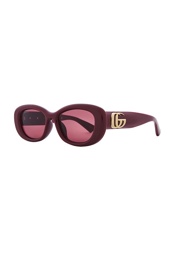 view 2 of 3 GG Bag Sunglasses in Burgundy & Red