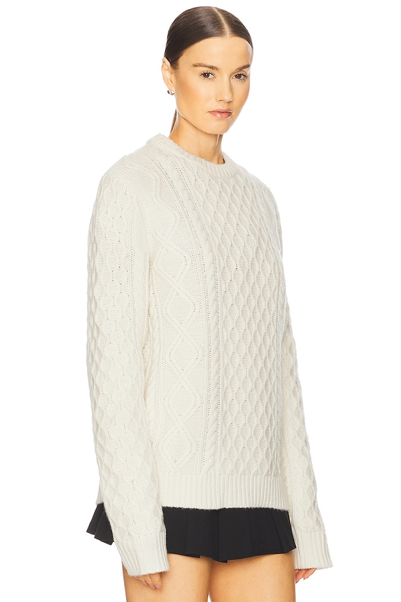view 2 of 4 Allday Cable Crew Neck Sweater in Cashmere Blend in Cream