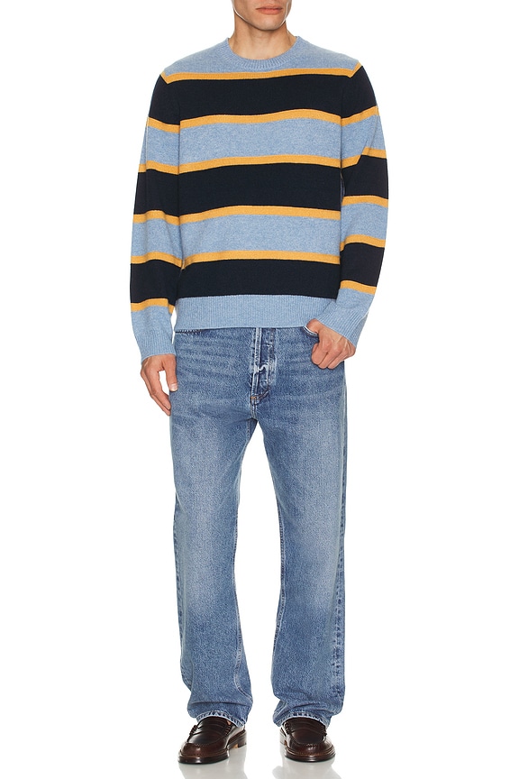 view 2 of 4 Stripe Crew Neck Sweater in Heather Blue Combo
