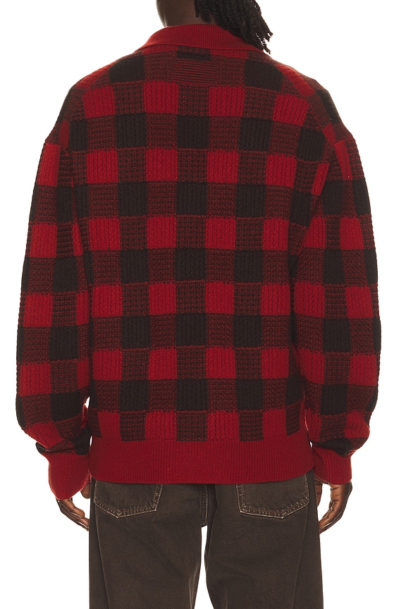 view 2 of 4 Checker Allday Polo in Carmine & Burnt Cocoa