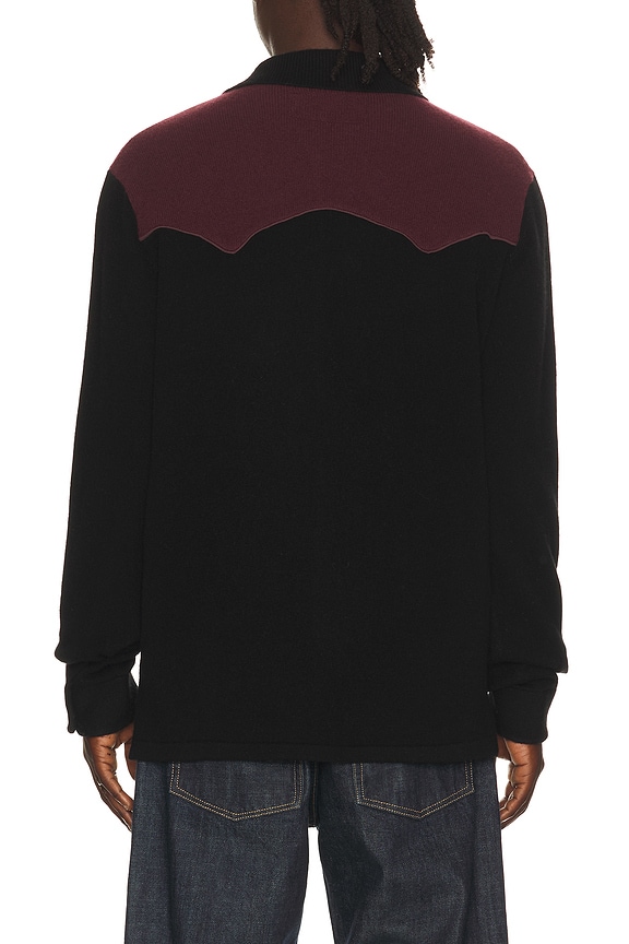 view 2 of 4 Western Button Up Shirt in Black & Fig