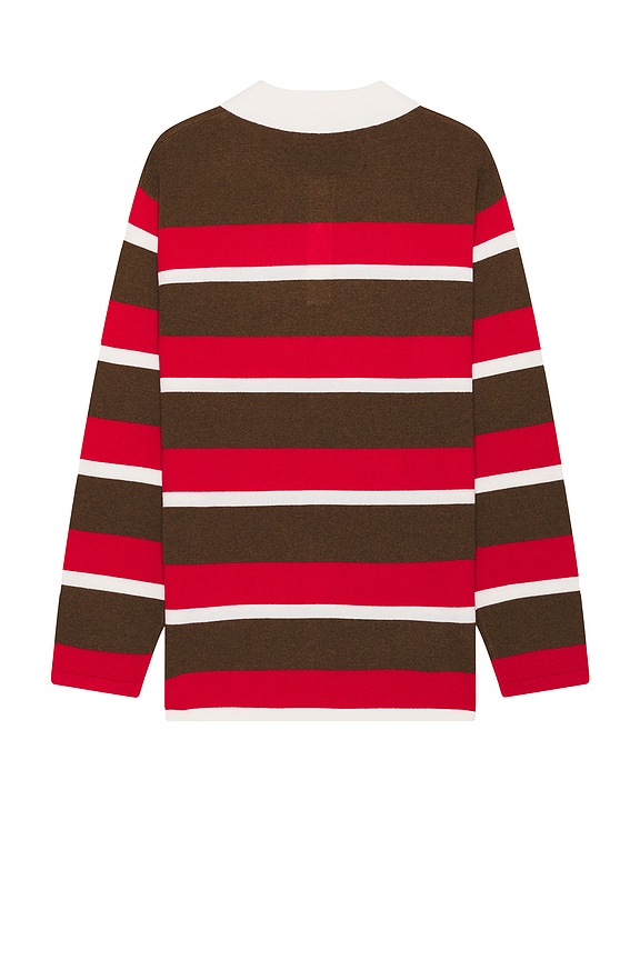 view 2 of 4 Striped Rugby in Chestnut & True Red Stripe