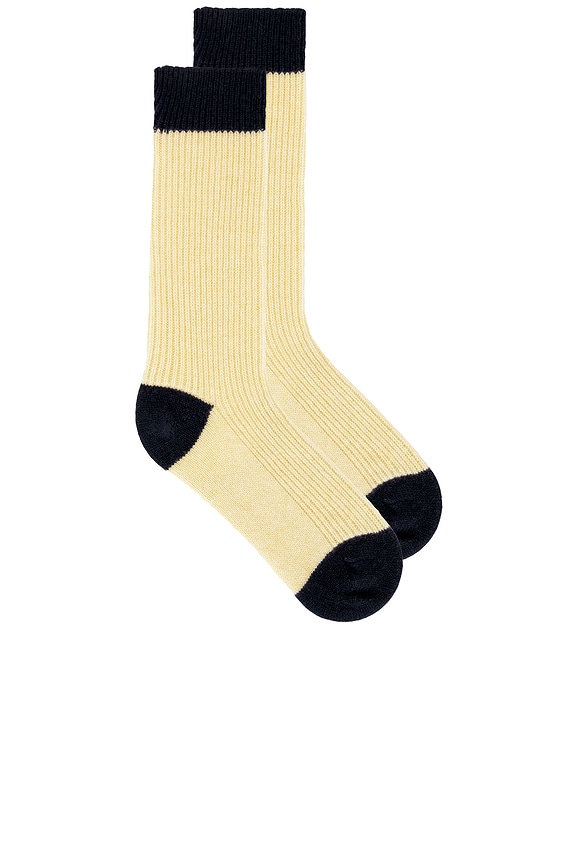 view 1 of 2 The Soft Socks in Butter & Midnight