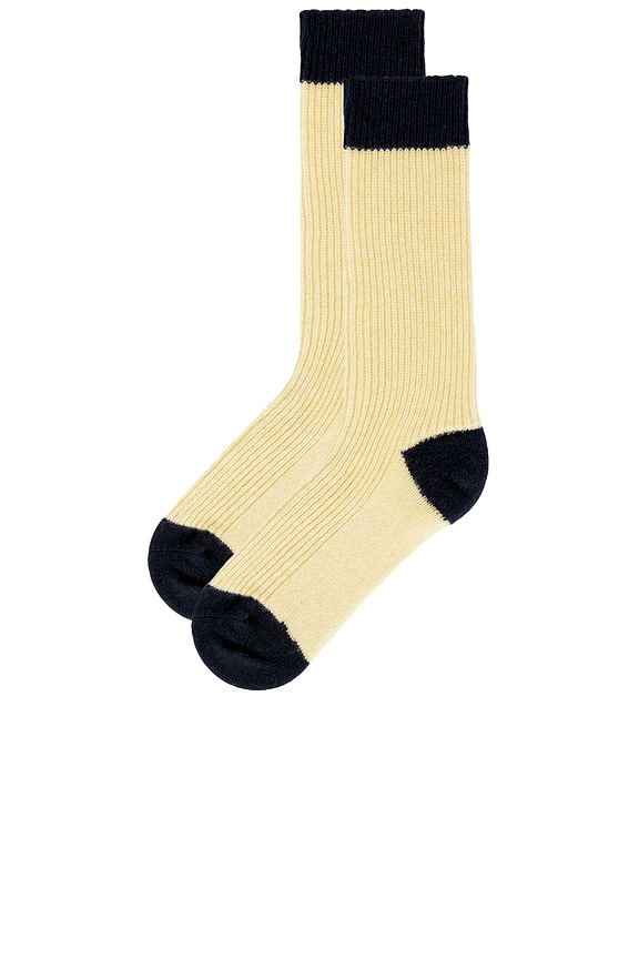 view 2 of 2 The Soft Socks in Butter & Midnight