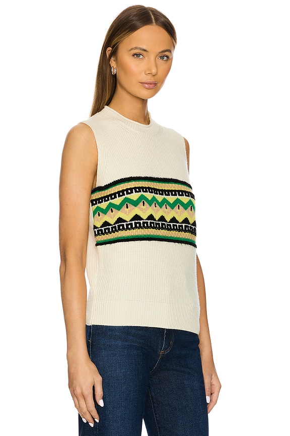 view 2 of 4 Chalet Cashmere Vest in Cream Combo