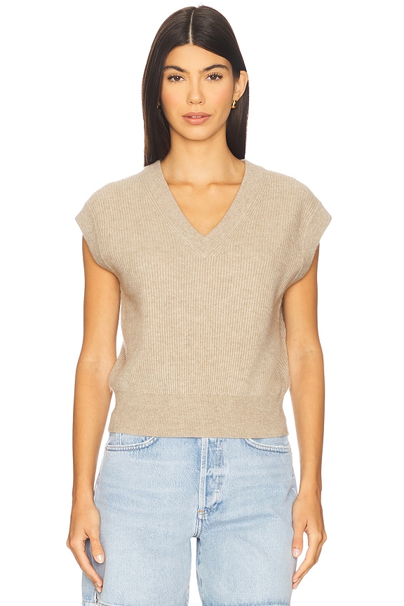 view 2 of 5 Rib Vest in Taupe
