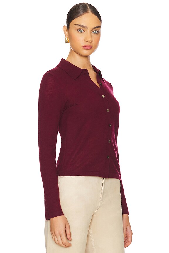 view 2 of 4 Long Sleeve Cashmere Shirt in Plum
