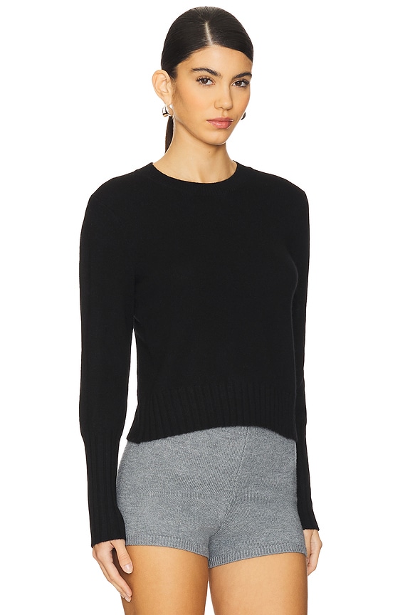 view 2 of 4 Shrunken Crew Cashmere Top in Midnight