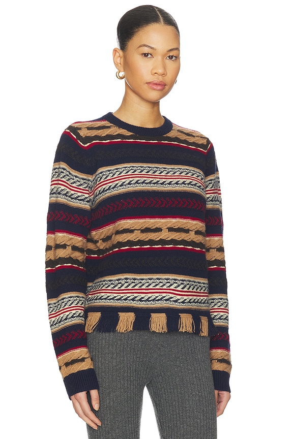 view 2 of 5 Western Stripe Crew Sweater in Midnight Combo