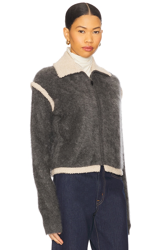 view 2 of 4 Grizzly Frankie Jacket in Charcoal & Oatmeal