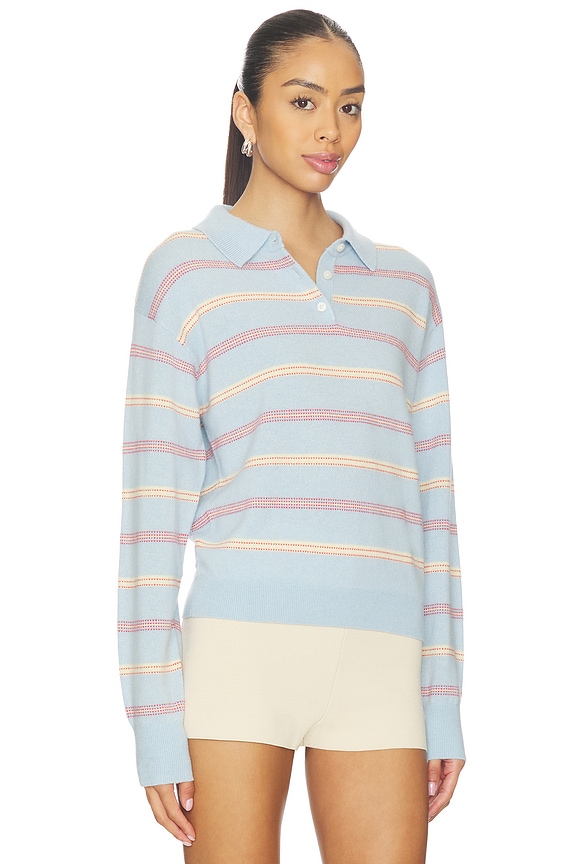 view 2 of 4 Collegiate Stripe Polo in Clear Sky Combo
