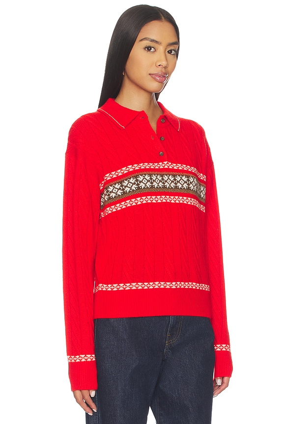 view 2 of 4 Cable Collegiate Polo in Chili Combo