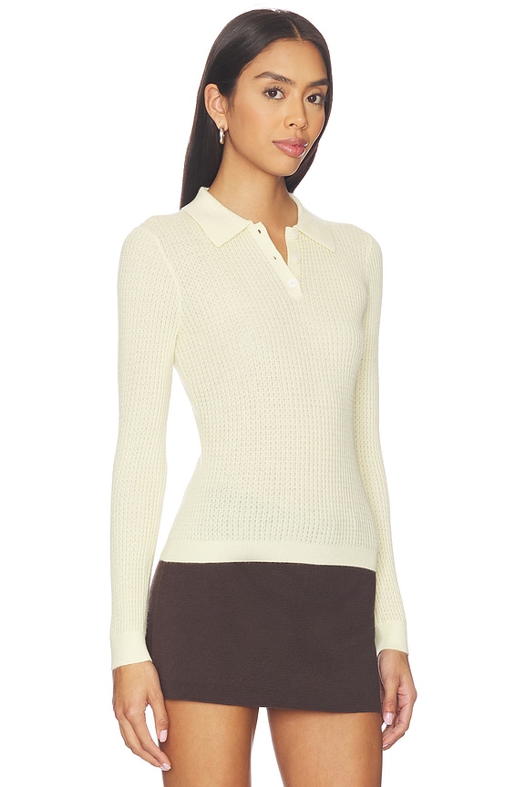 view 2 of 4 Long Sleeve Shrunken Polo in Mist