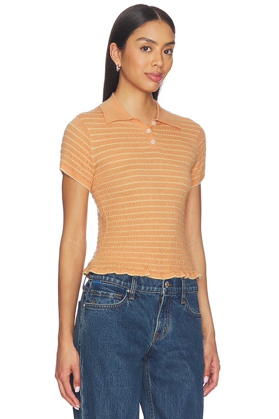 view 2 of 5 Smocked Shrunken Polo in Nectar & Butter