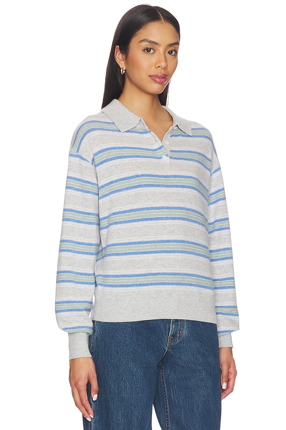 view 2 of 4 Collegiate Stripe Polo in Stone Combo