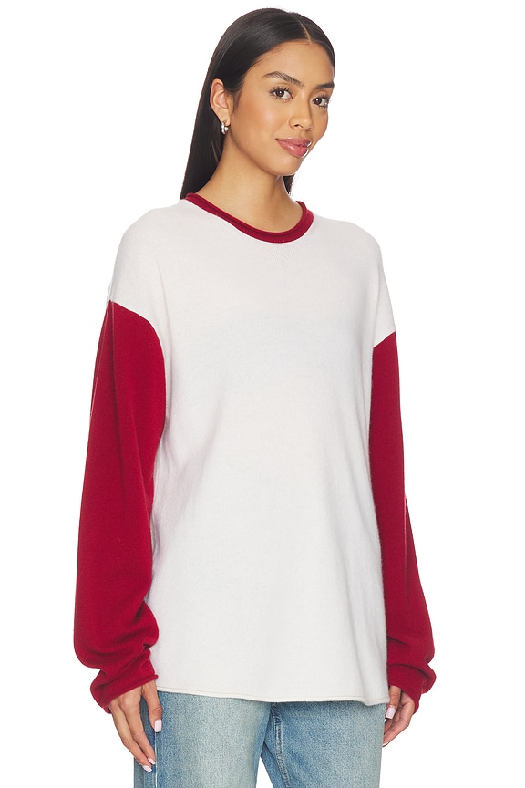 view 2 of 4 SUDADERA OVERSIZE ESTILO BÉISBOL in Cream & Carmine