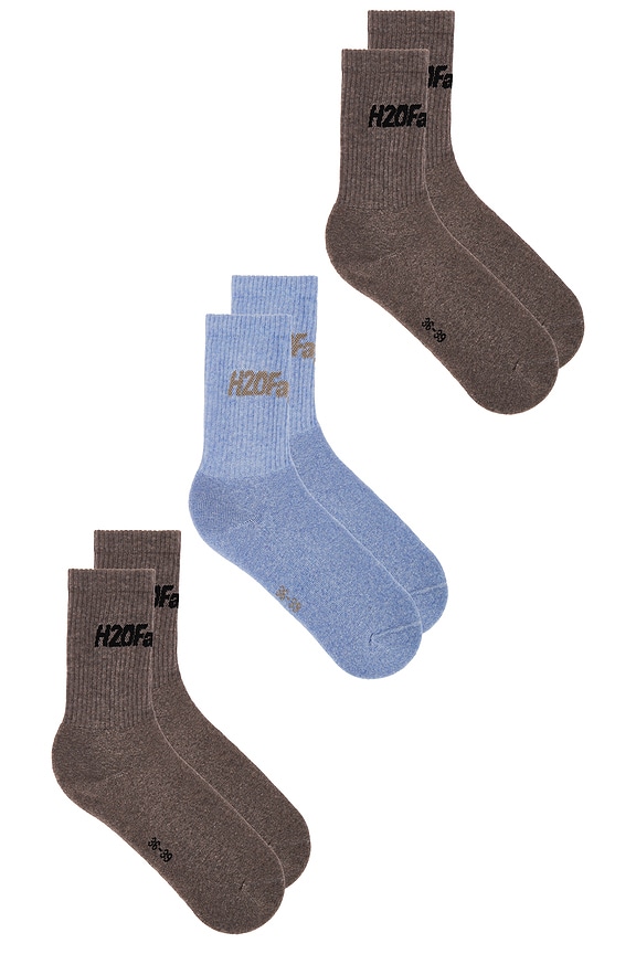 view 2 of 4 SUCK 양말 in Brown & Light Blue