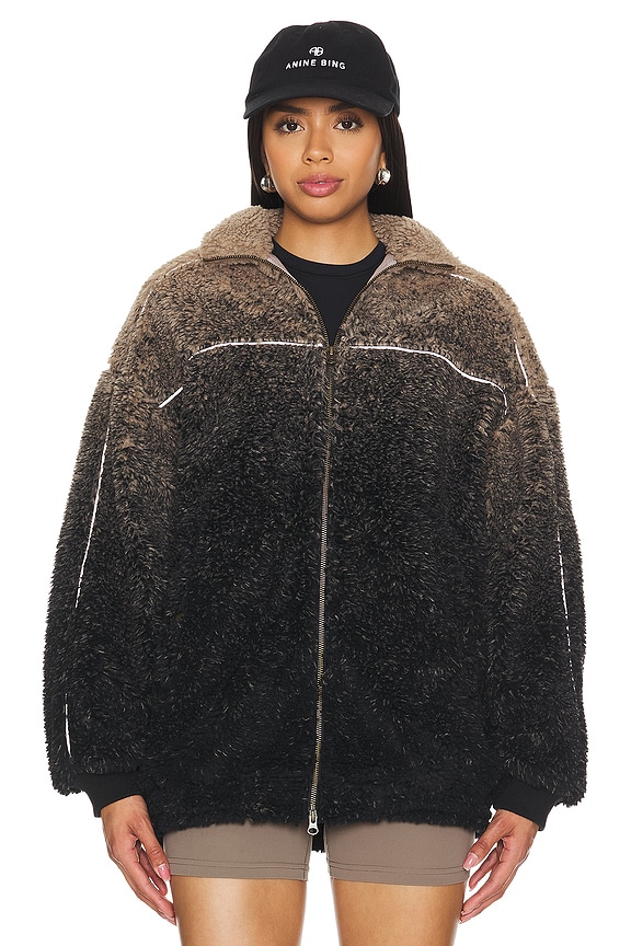 view 2 of 6 CHAQUETA PIANA PILE in Creamy Grey & Black