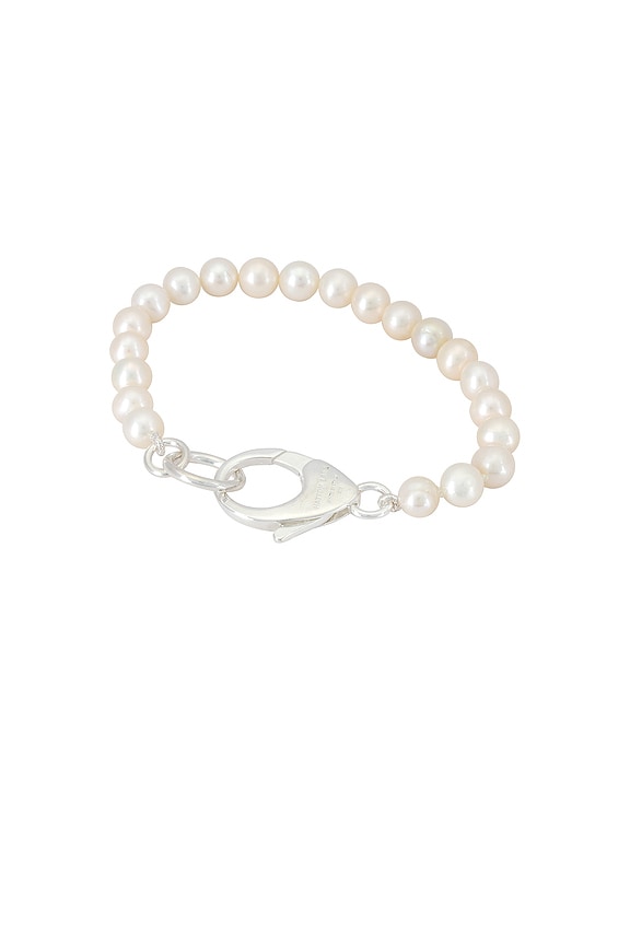 view 2 of 2 White Pearl Lobster Bracelet in Silver