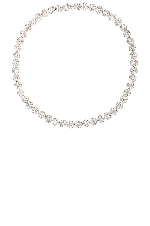 view 1 of 3 Daisy Chain Tennis Necklace in Sterling Silver & White
