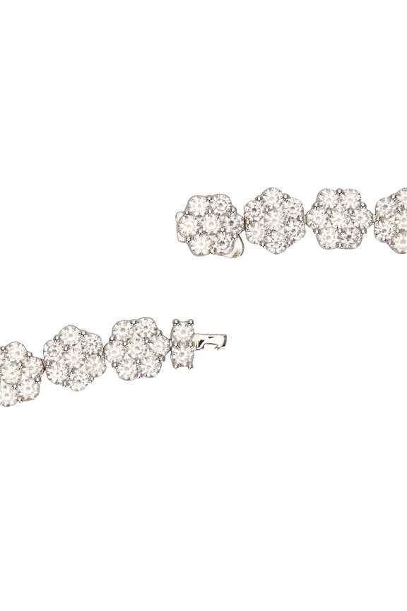 view 2 of 3 Daisy Chain Tennis Necklace in Sterling Silver & White