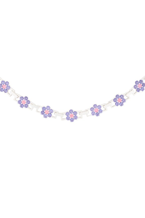 view 2 of 3 Daisy Chain Necklace in Sterling Silver & Tanzanite