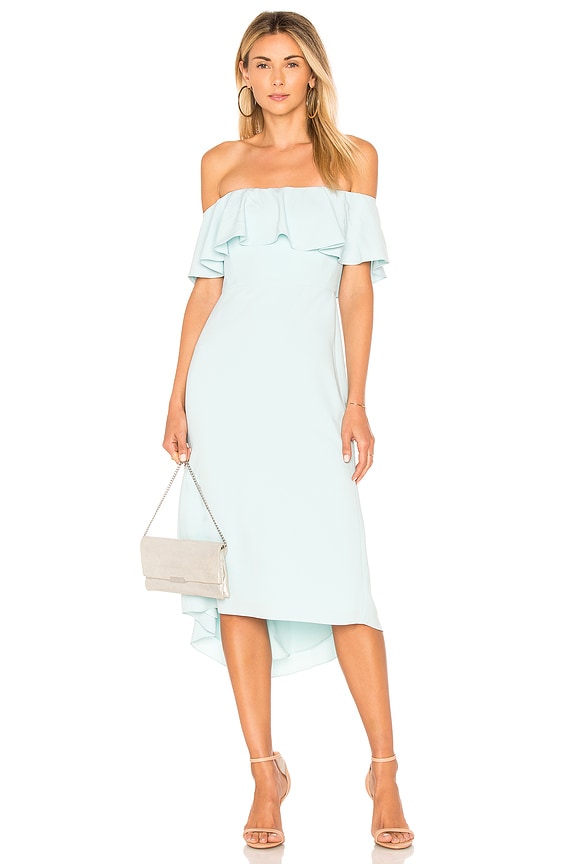 view 1 of 3 Off Shoulder Flounce Detail Dress in Foam