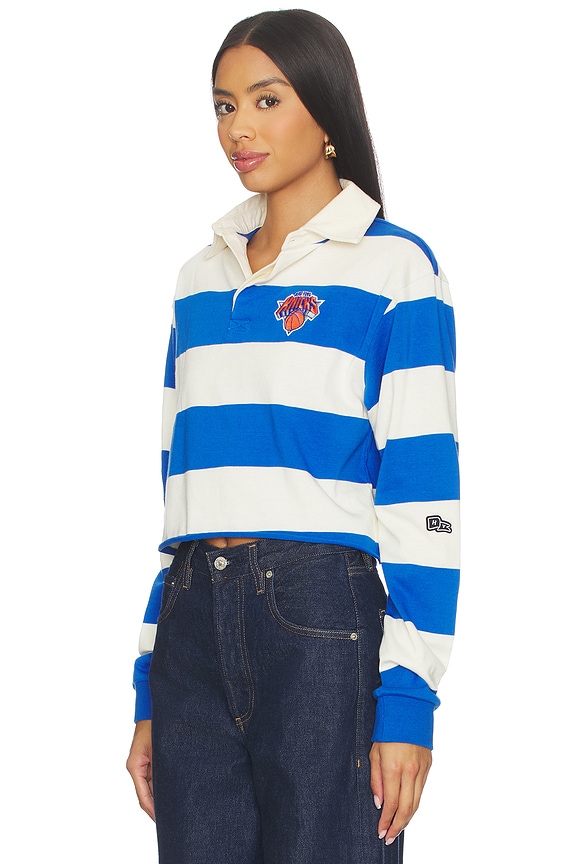 view 2 of 5 New York Knicks Rugby Polo Top in Royal & White